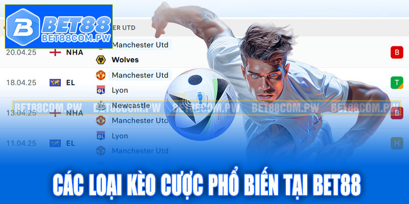 Các loại kèo cược phổ biến nhất tại Bet88
